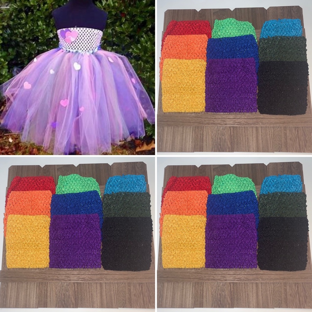 Set of 9 stretch headband for crafts or tutu making . Rainbow colors NWOT